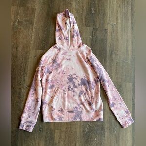 Athleta Girls Soft Pullover Hoodie Pink and Purple Tie-Dye Sz M (8-10) NWOT